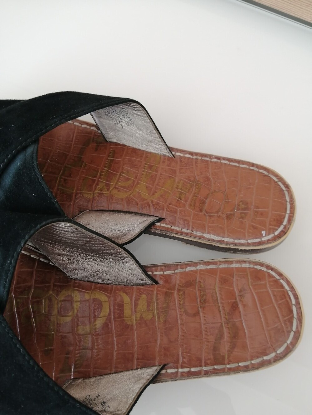 Sam Edelman Gertrude Crisscross Black Suede Slide Sandals Size 8.5 - Picture 7 of 14